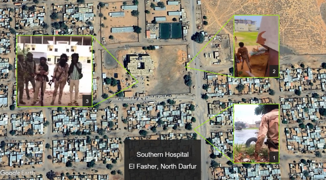 Geolocation of footage from Southern Hospital 